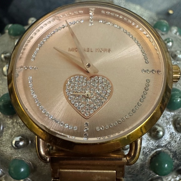 Michael Kors Accessories - Michael Kors Gold and Silver Heart Watch
